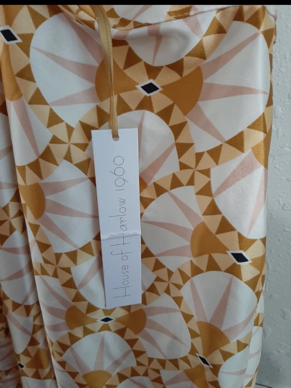 House of Harlow 1960 maxi dress 60s 70s vintage inspired boho fans large nwt - Picture 6 of 8